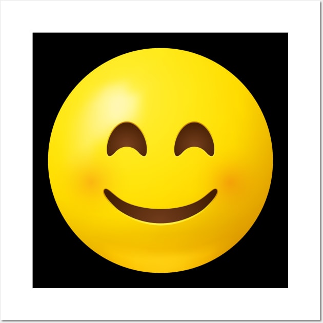 A smiling face emoji with smiling eyes Wall Art by Vilmos Varga